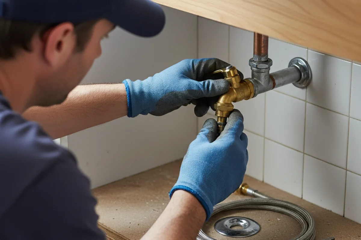 Shutoff valve and fitting work during Faucet and Fixture Repair in Frederick
